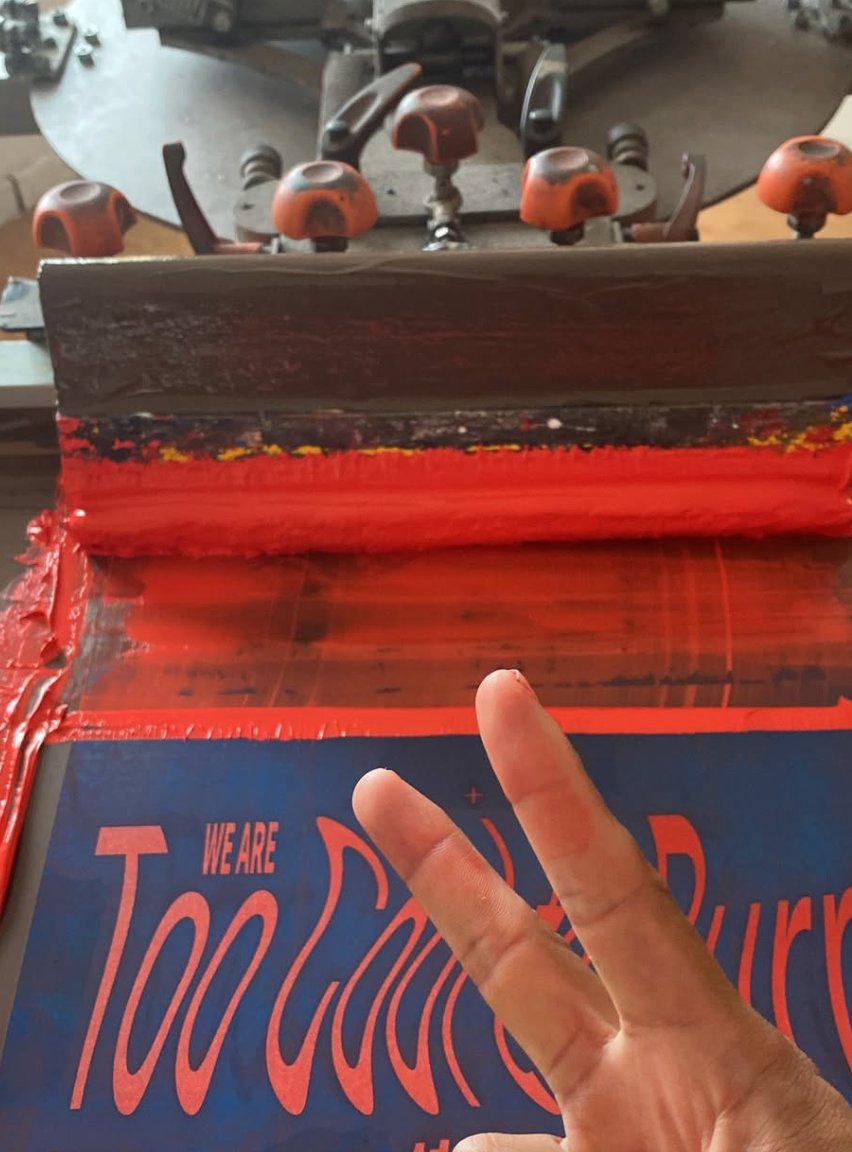 Proceso serigrafía en taller